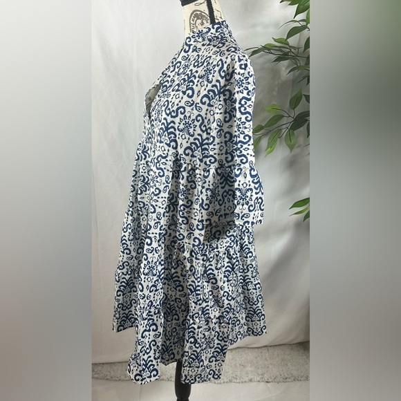 Elegant Blue and White Midi Dress 💎 - Picture 7 of 10